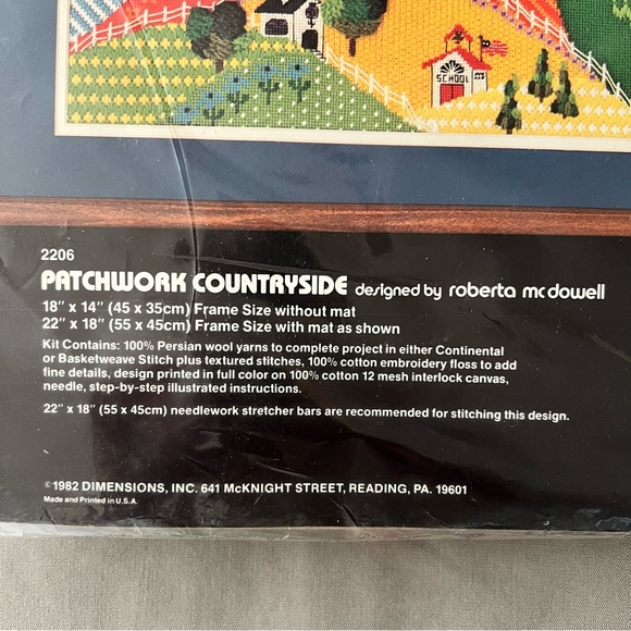 Dimensions Needlepoint #2206 - Patchwork Countryside - Vintage 1982 - Picture 3 of 4